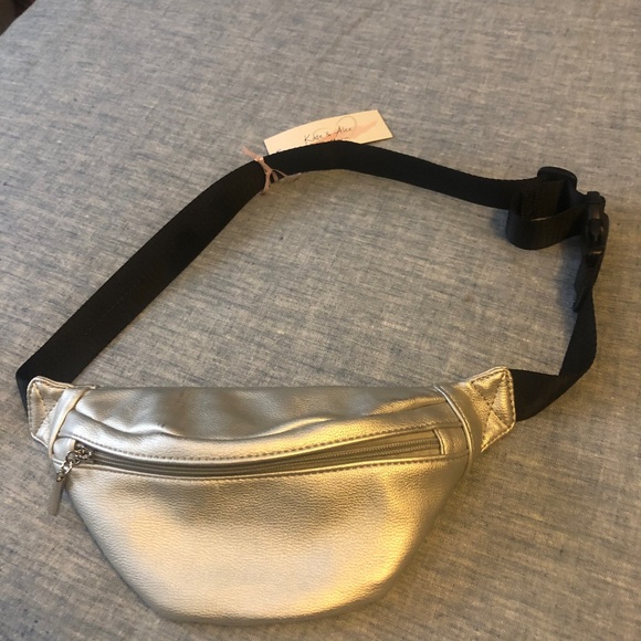 Handbags - Silver Metallic Waist Pouch
